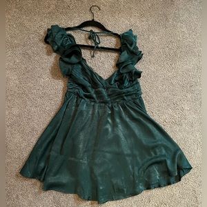 Altar’d State Green Mini Dress with Ruffles